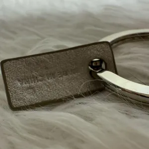 Vintage COACH y2k SIGNATURE TEAR DROP KEY RING Denim Charm thumbnail 4