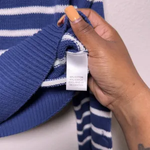 Kerri Rosenthal XOKR Women CottoN‎ Sweater XS Blue White Striped Sunshine Frame thumbnail 2