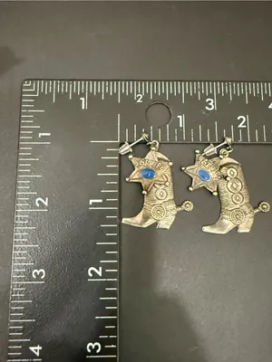 Vintage Style Silver-tone Cowboy Boots Sheriff Dangle Earrings thumbnail 6