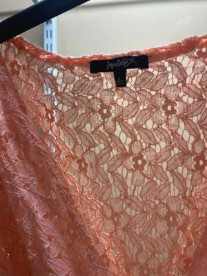 Impulsive Size Large Peach Cover Up Knitted 3 Button Closure Long Sleeve. New thumbnail 9