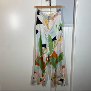 Great Jones Pants Wide Leg Multi Floral size 4 coastal Beachy resortwear Flowy‎ thumbnail 2