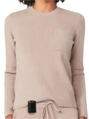 Figs NWTs Tan Knit Ribbed Loungewear Sweater size XL thumbnail 2