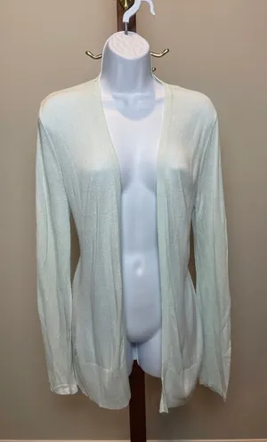 Ann Taylor Factory Wrap Top Size M Light Blue Semi‑Sheer Lightweight Layer thumbnail 1