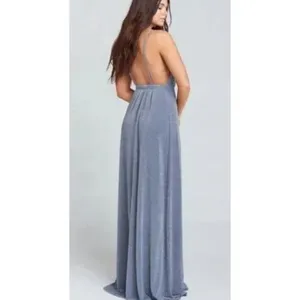 Show Me Your Mumu Maxi Amanda Dress Silver Metallic Size Small NEW thumbnail 3