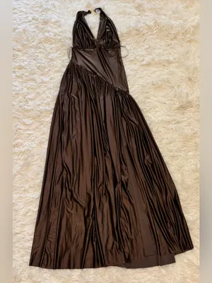 NEW Delfi Collective Rae Jersey Halter Gown Sz M thumbnail 5