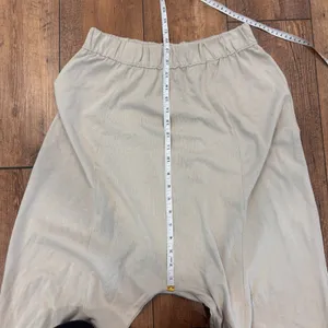 Zara Beige Slouchy Pull On Cotton Flowy Baggy Harem Drop Crotch Lounge Pants S thumbnail 8
