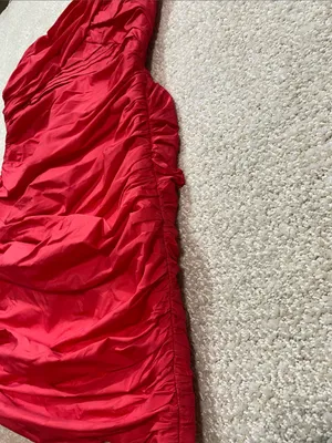 Zara Bright Red One-Shoulder Ruched Mini Dress Size S thumbnail 7