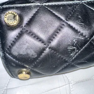 Michael Kors Satchel Susannah Leather Quilted Double Handle Large Black thumbnail 4