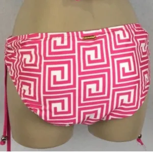 Antonio Melani Pink & White Print Swim Bathing Suit Bottoms S thumbnail 3