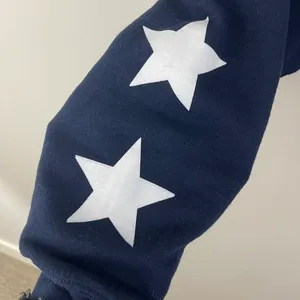 Navy Blue Kappa Star Cropped Long Sleeve Pullover Sweatshirt thumbnail 4