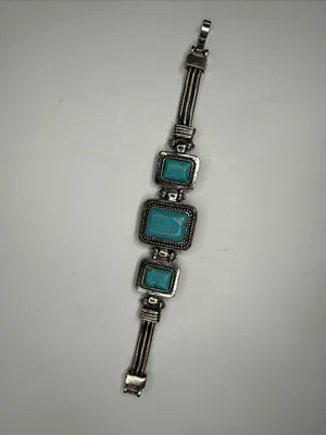 Source Unknown Southwestern multi-strand link turquoise bracelet thumbnail 4