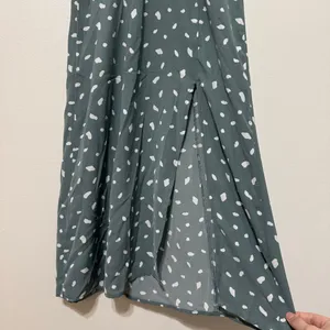 Abercrombie & Fitch Polka Dot Midi Dress Size XS Teal Green thumbnail 5
