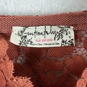 Intimately Free People Adella‎ Lace Bralette Rust Orange Boho Crop Top Womens M thumbnail 2