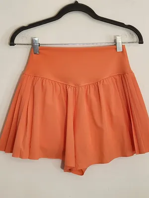 Aerie OFFLINE Real Me Coral Pleated Flowy Shorts Size Medium NWT thumbnail 4