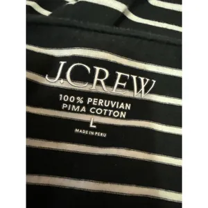 J.Crew Women's Black Striped Knit Boat Neck Long Sleeve Pullover Sweater Top L thumbnail 3