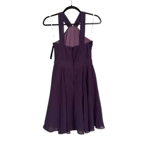 NWT Lulus Forevermore Dusty Purple Skater Halter Neck Mini Dress XS thumbnail 5