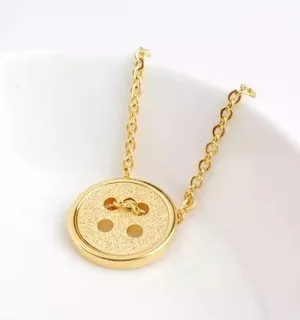 Stainless Steel Tiny Button Necklace thumbnail 1