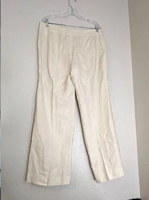 Jones New York Cream Linen dress pants 12 office professional thumbnail 2