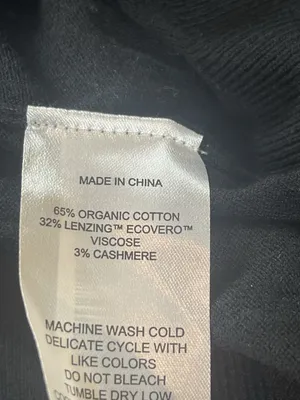 Quince Black Crewneck Sweater Cotton Cashmere Blend Pullover Soft Minimalist L thumbnail 5