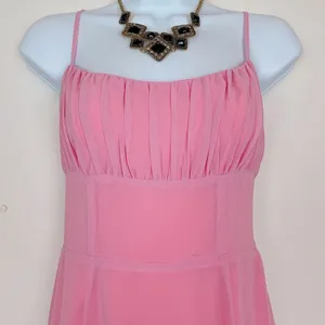 Bellevue Cassandra Pink Pleated Chiffon Casual Summer Midi Dress Wedding Guest thumbnail 4