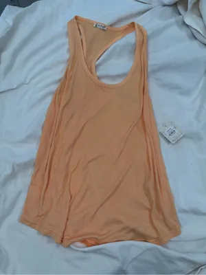 Free People Movement Peach Orange Ribbed Racerback Tank Top Size S NWT thumbnail 2