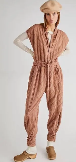 Free people x FP one Betty quilted coveralls jumpsuit thumbnail 1