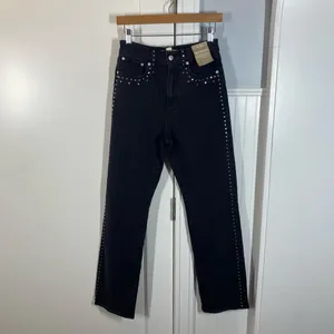 NWT Madewell Limited-Edition‎ Drop: The Studded '90s Straight Jean size 26 black thumbnail 2