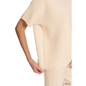 Zenana Viscose‎ Round Neck Top & Pants Set - Medium thumbnail 7