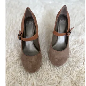 Gianni Bini Brown‎ Suede Leather Block Heel Mary Jane Pumps Size 8.5M thumbnail 2
