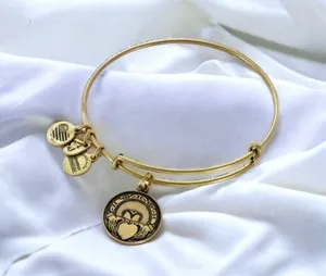 Alex and Ani Claddagh charm bangle bracelet thumbnail 1