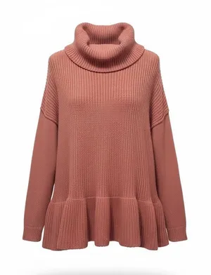 Free People Oversized Layer Cake Sweater L Dusty Rose coastal grandmother thumbnail 1