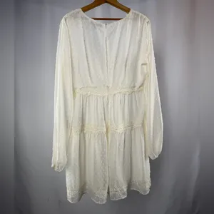 NWT Lulu's Wistful Moment Swiss Dot Long Sleeve Dress in‎ Cream Size Large thumbnail 5