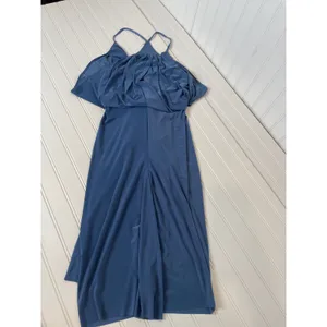 NWT MISA Los Angeles Blue Jersey Knit Sleeveless Cocktail Mini Dress Draped XS thumbnail 5