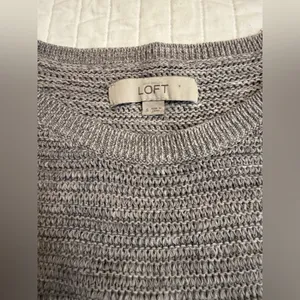 LOFT Women's Light Gray Crewneck Pullover Sweater NWOT thumbnail 3