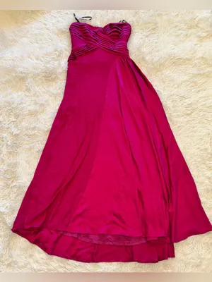 NEW Tadashi Shoji Cassera Strapless New Fuchsia Pink Draped Strapless Gown Sz 2 thumbnail 6