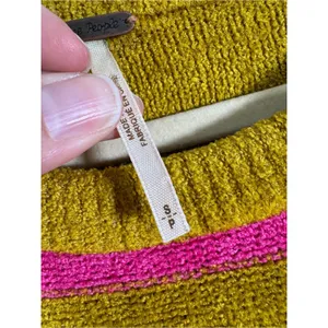 Free People Striped Green Pink Striped Oversized Sweater Womens S Boho Casual thumbnail 9