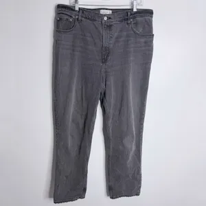 Abercrombie & Fitch The 90's Straight Ultra High Rise Washed Black Plus‎ 16/33 thumbnail 2