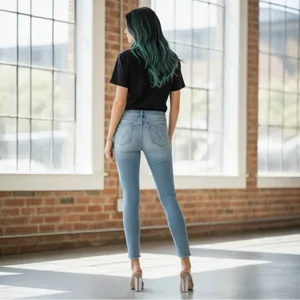 MOTHER Denim Stunner Zip Ankle Step Fray `Light Kitty Racer’ Size 27 Pre-Loved thumbnail 2