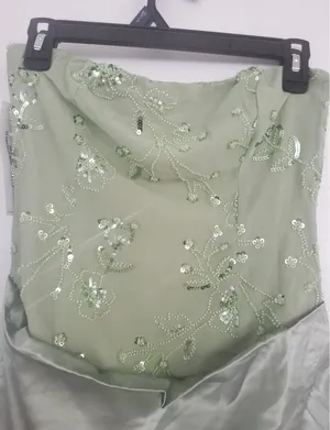 Princess Polly Mint Green Strapless Beaded Satin Mini Dress thumbnail 4