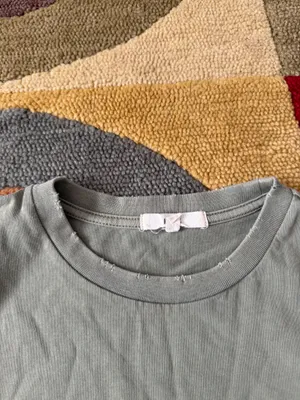 MAX Clothing Olive Green Distressed Tee Shirt Organic 100% Pima Cotton Size XS thumbnail 3
