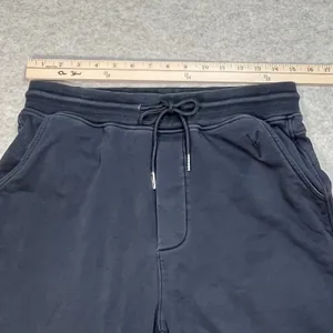 AllSaints Sweatpants‎ Velour Lined Washed Black Joggers XL Ramskull Logo Y2K EUC thumbnail 7