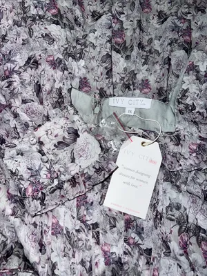 Ivy City Co Viola Floral Chiffon Ruffle Midi Dress Size 1X thumbnail 6