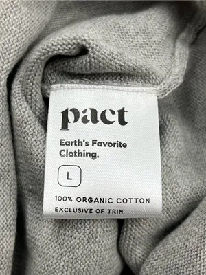 Pact Womens Grey Gray Lightweight‎ Pullover Sweater 100% Organic Cotton Large thumbnail 3