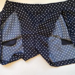 Gap Factory navy blue white polka dot knit swing shorts, size M thumbnail 8