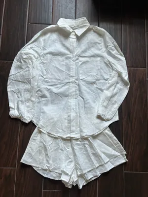 Commence Linen & Cotton White Aegean Two Piece Double Lined Shorts Set Size Small nwt thumbnail 6