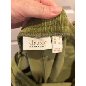 d&co‎ HERITAGE Womens Olive Green Corduroy Jogger Pants Large Drawstring Elastic thumbnail 7
