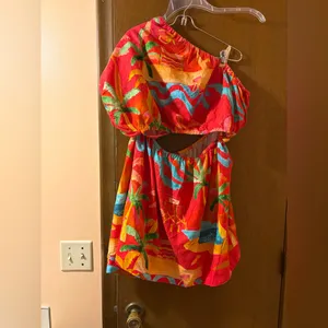 NWT Farm Rio Ipanema Red Floral Cutout Mini Dress thumbnail 5