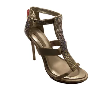 BCBGMaxAzria Beige Embellished High Heel Sandals. 7.5 thumbnail 4