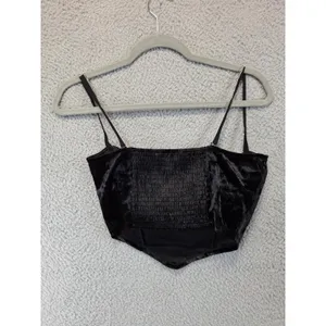 Meraki Black Velvet Style Rhinestone‎ Corset Crop Top Bustier Size M Feminine thumbnail 5