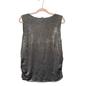 Reversible‎ Metallic Animal Print Tank Top Large Ruched Sides thumbnail 5